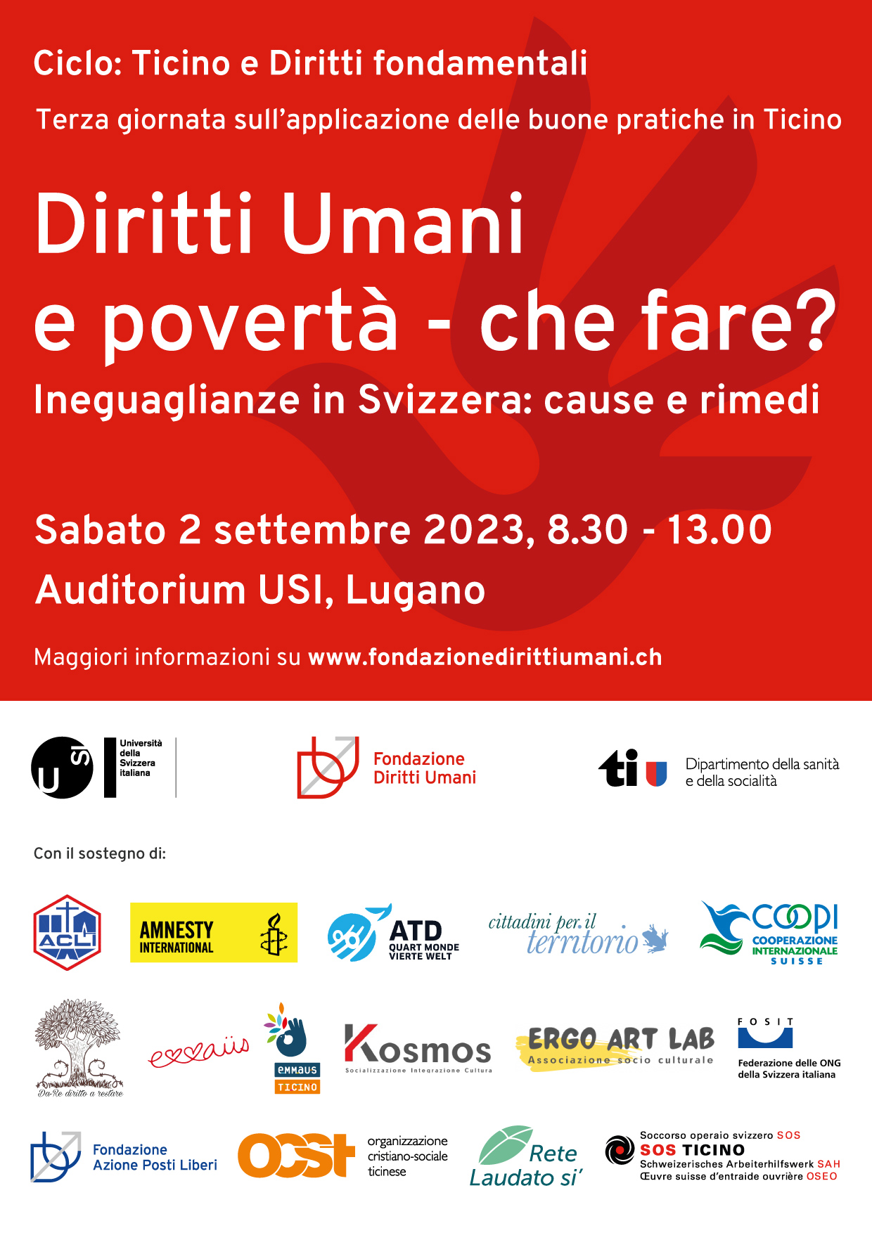 “Diritti Umani e povertà: che fare?”: anche COOPI Suisse parteciperà al Convegno che si terrà presso l’Auditorio dell’Università della Svizzera Italiana